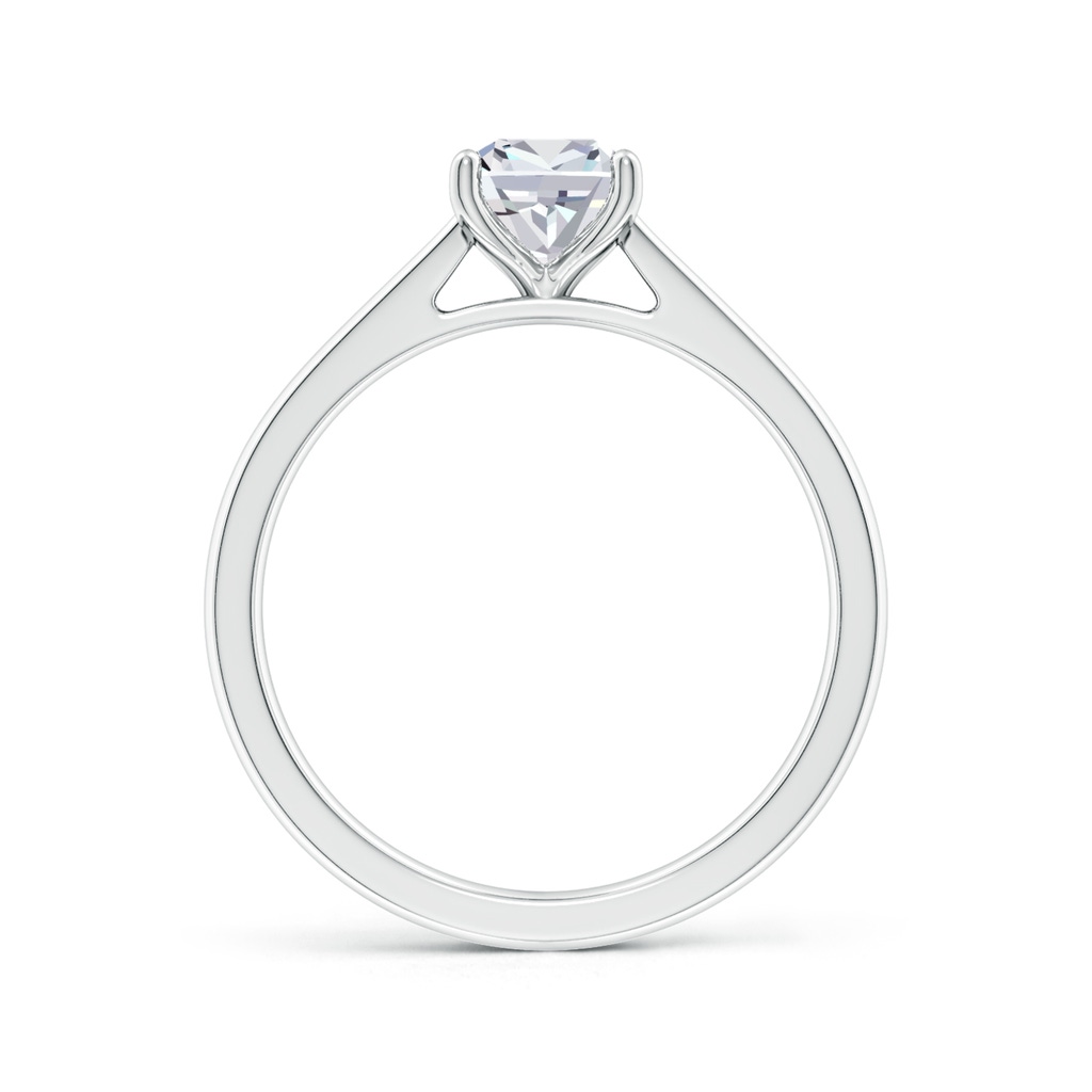 7.1mm FGVS Lab-Grown Cushion Diamond Reverse Tapered Shank Cathedral Engagement Ring in White Gold Side 199