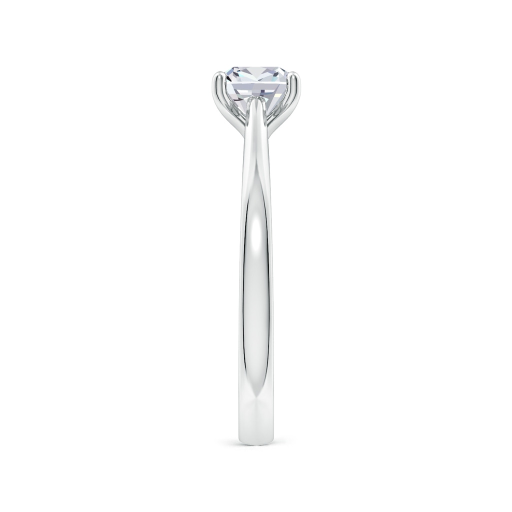 7.1mm FGVS Lab-Grown Cushion Diamond Reverse Tapered Shank Cathedral Engagement Ring in White Gold Side 299