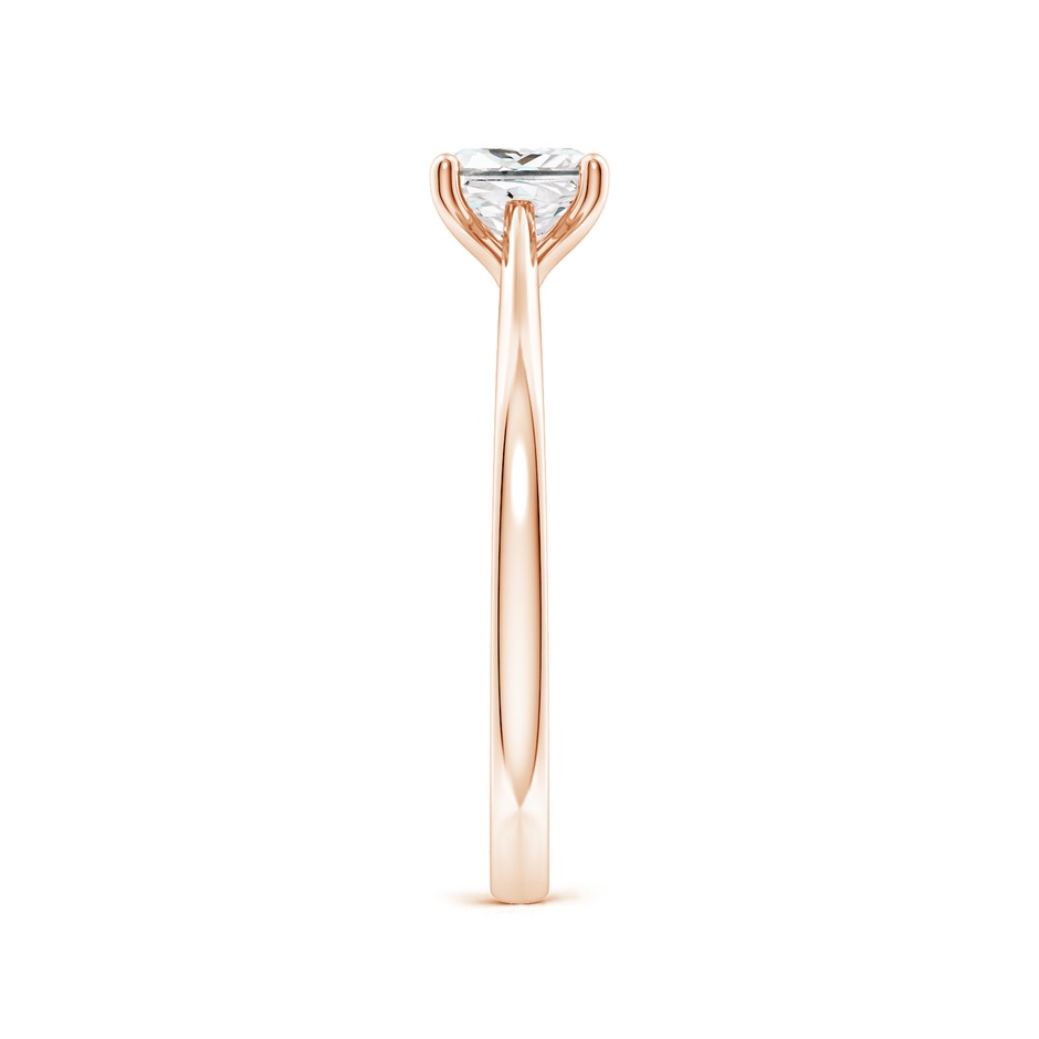 5.5mm FGVS Lab-Grown Princess-Cut Diamond Reverse Tapered Shank Cathedral Engagement Ring in 10K Rose Gold side 299