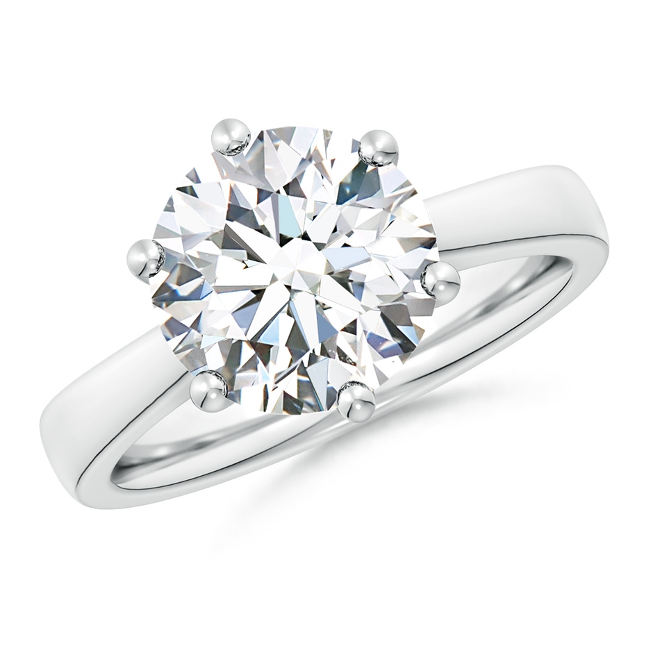 10.1mm FGVS Lab-Grown Round Diamond Reverse Tapered Shank Cathedral Engagement Ring in P950 Platinum 