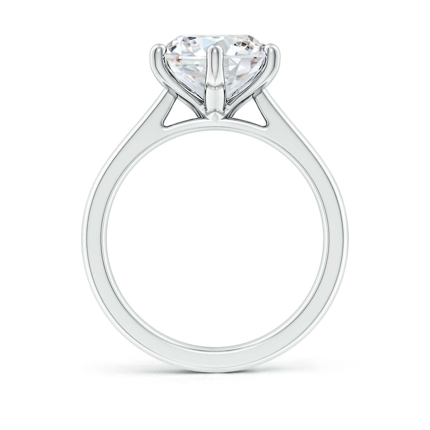 10.1mm FGVS Lab-Grown Round Diamond Reverse Tapered Shank Cathedral Engagement Ring in White Gold