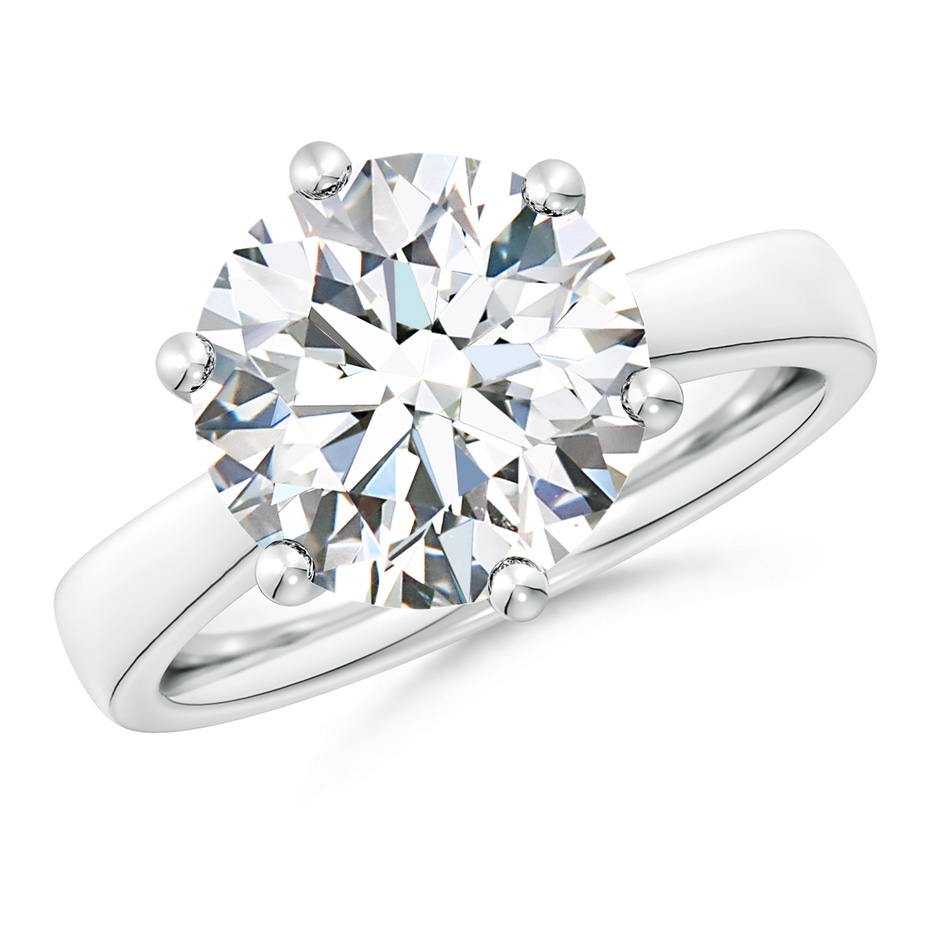 11.1mm FGVS Lab-Grown Round Diamond Reverse Tapered Shank Cathedral Engagement Ring in P950 Platinum 