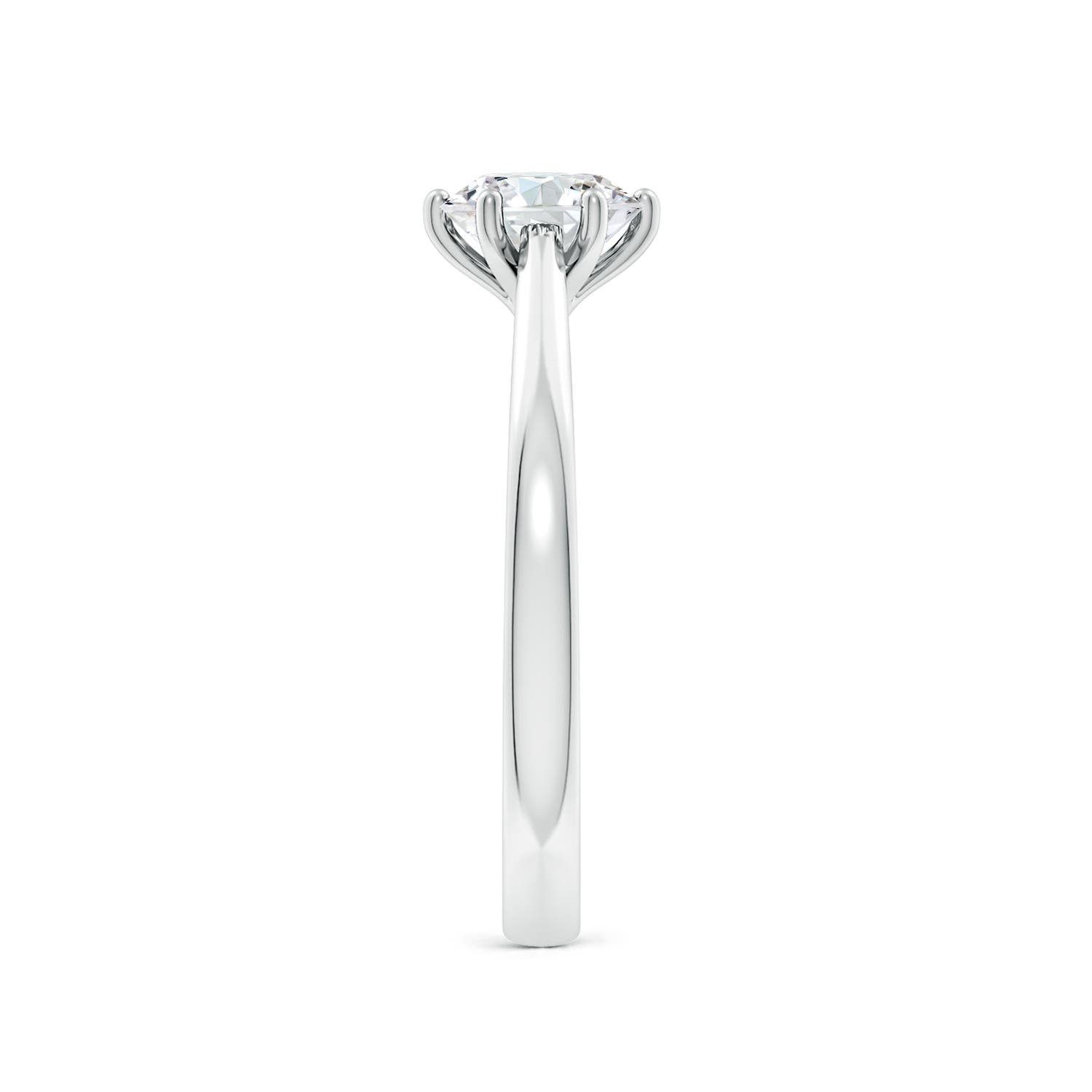 6.4mm FGVS Lab-Grown Round Diamond Reverse Tapered Shank Cathedral Engagement Ring in 18K White Gold - side 4