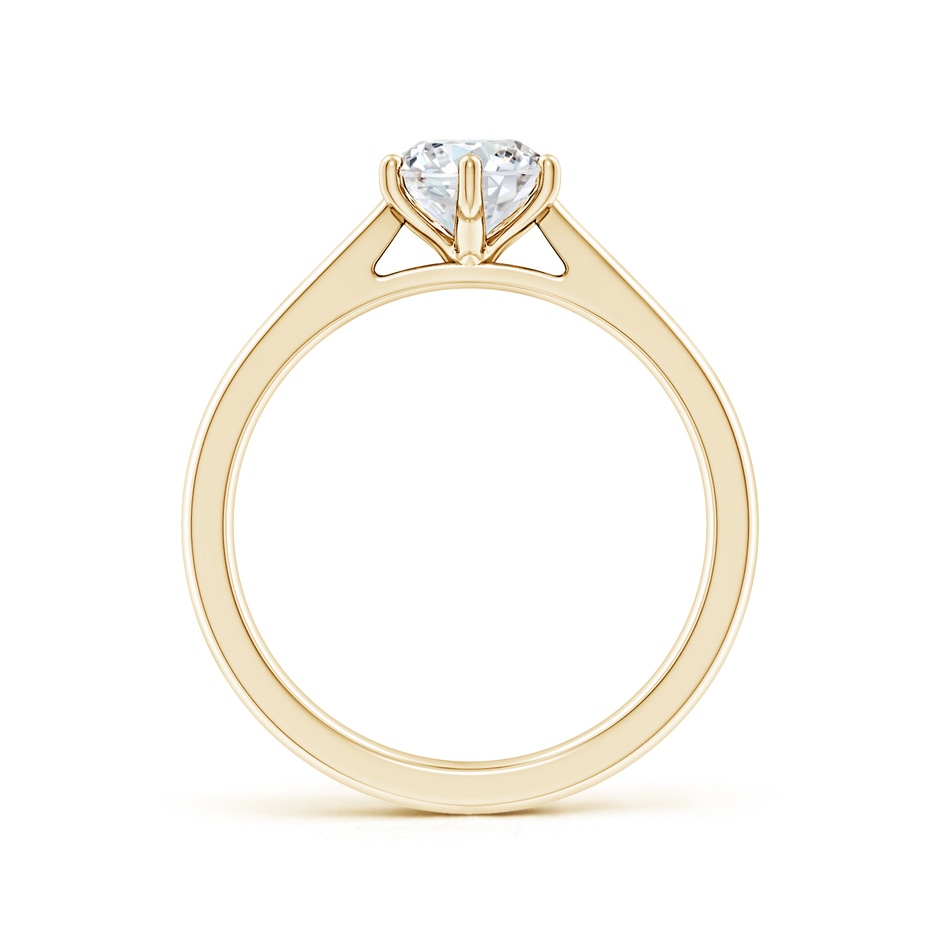 6.4mm FGVS Lab-Grown Round Diamond Reverse Tapered Shank Cathedral Engagement Ring in Yellow Gold side 199