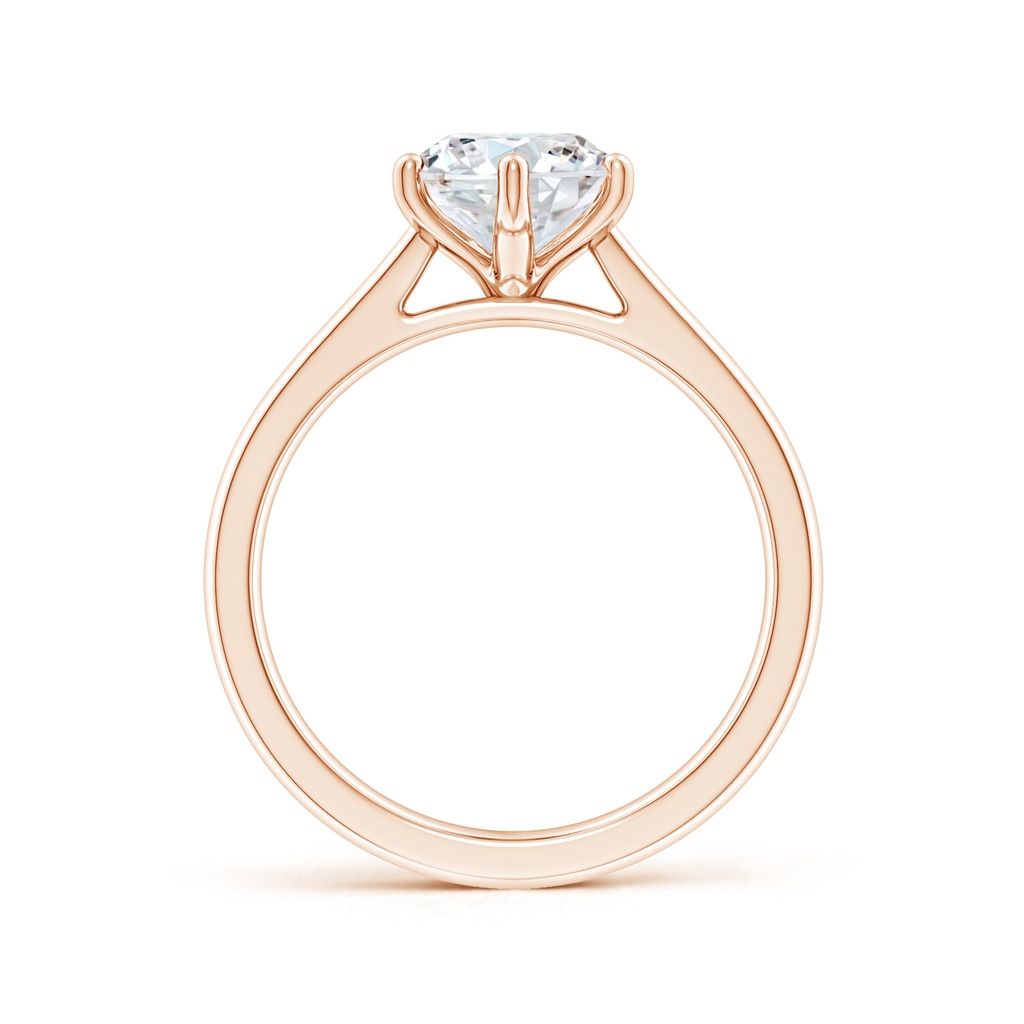 8mm FGVS Lab-Grown Round Diamond Reverse Tapered Shank Cathedral Engagement Ring in Rose Gold - side 199