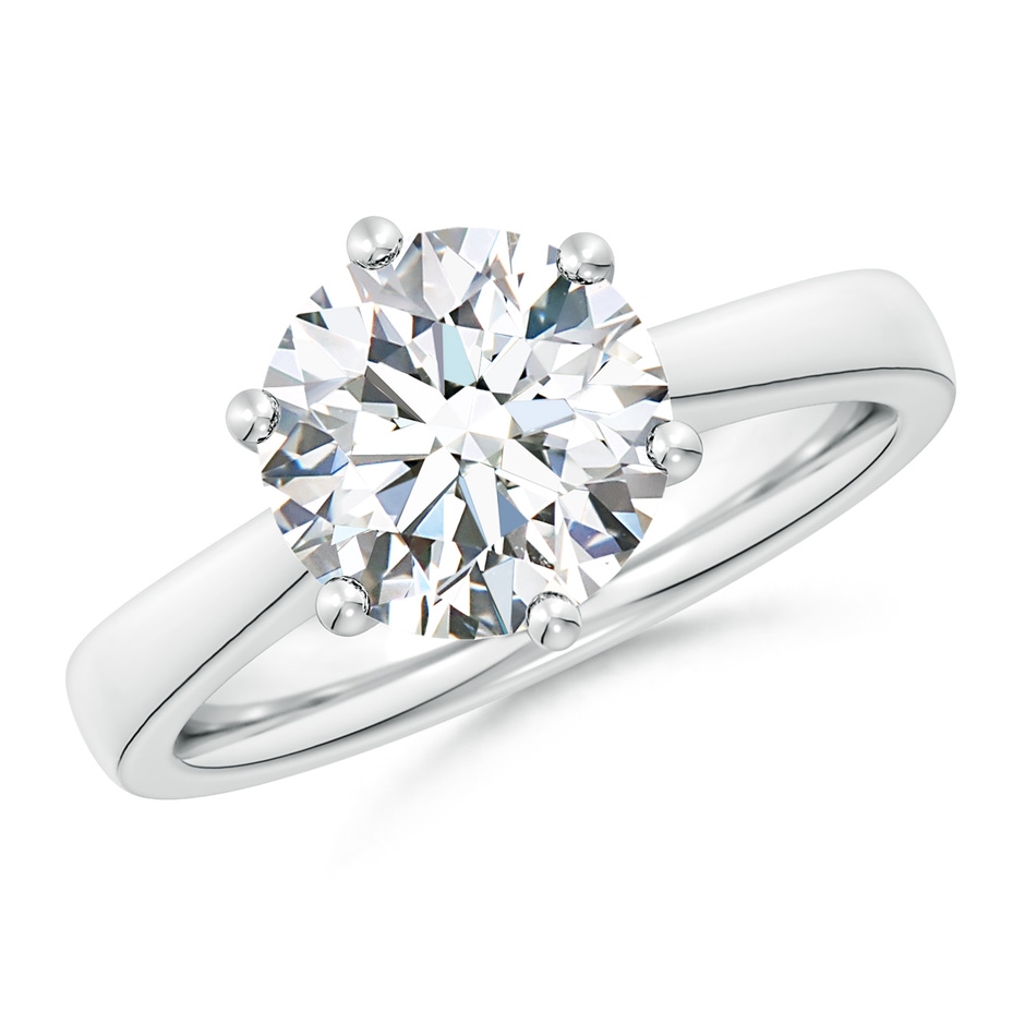 9.2mm FGVS Lab-Grown Round Diamond Reverse Tapered Shank Cathedral Engagement Ring in P950 Platinum 