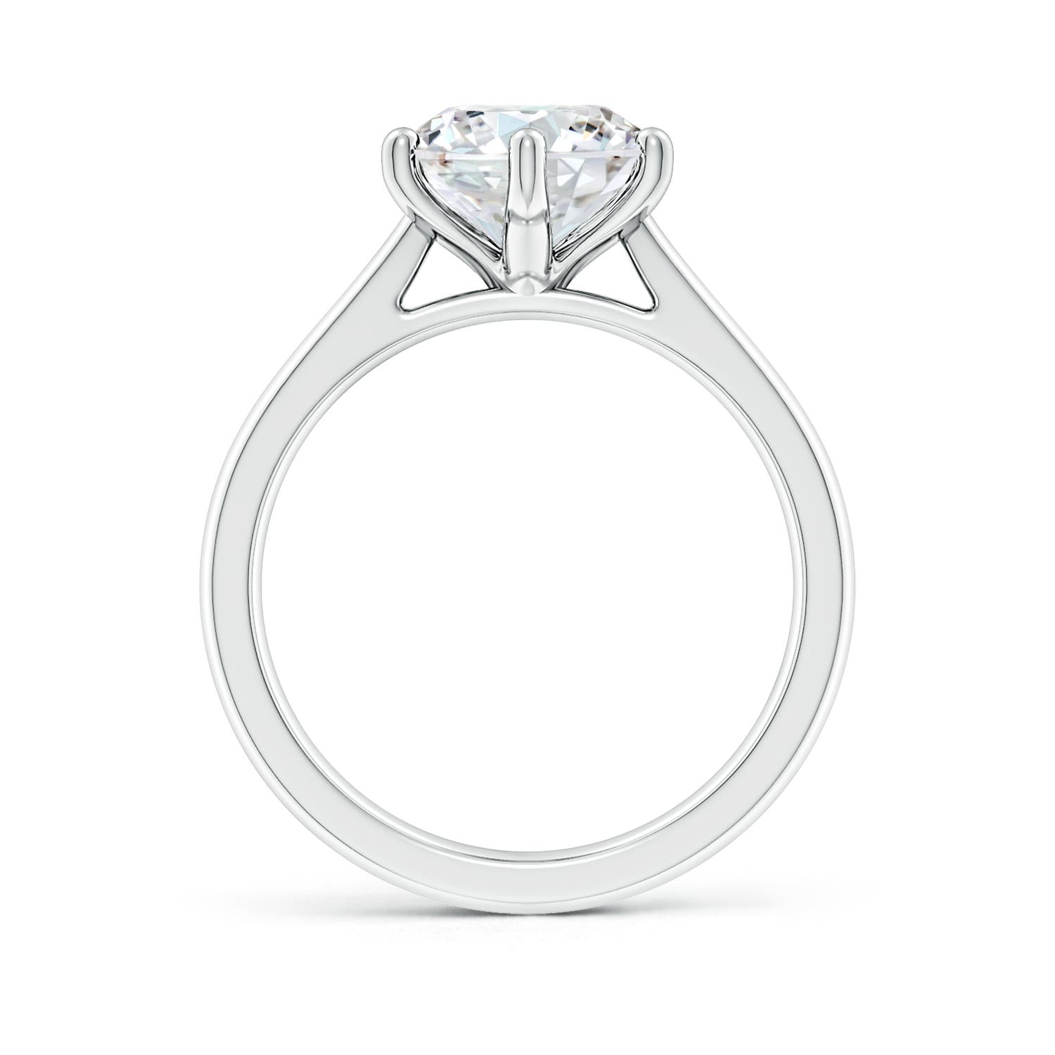 9.2mm FGVS Lab-Grown Round Diamond Reverse Tapered Shank Cathedral Engagement Ring in White Gold - side 3