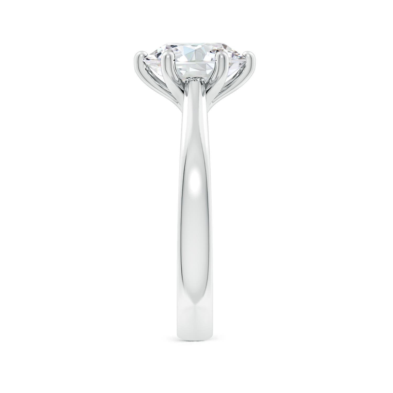 9.2mm FGVS Lab-Grown Round Diamond Reverse Tapered Shank Cathedral Engagement Ring in White Gold - side 4