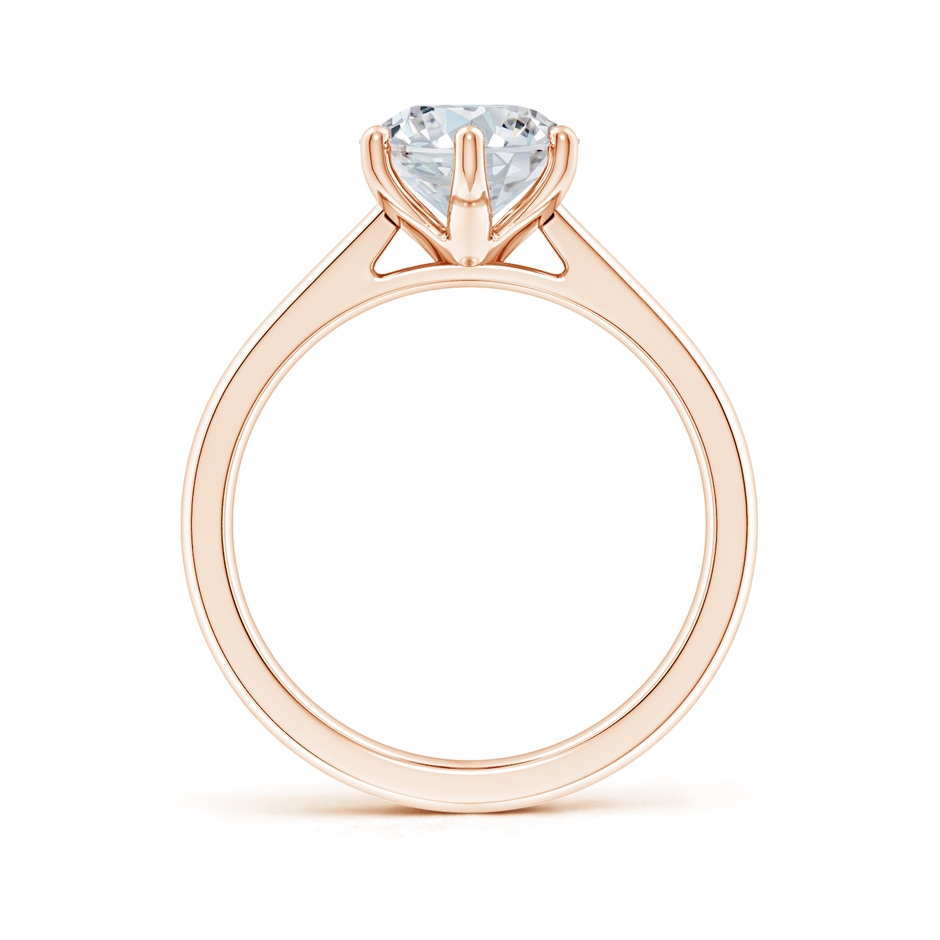 11.5x9mm FGVS Six Prong-Set Oval Lab-Grown Diamond Reverse Tapered Shank Cathedral Engagement Ring in Rose Gold side 199