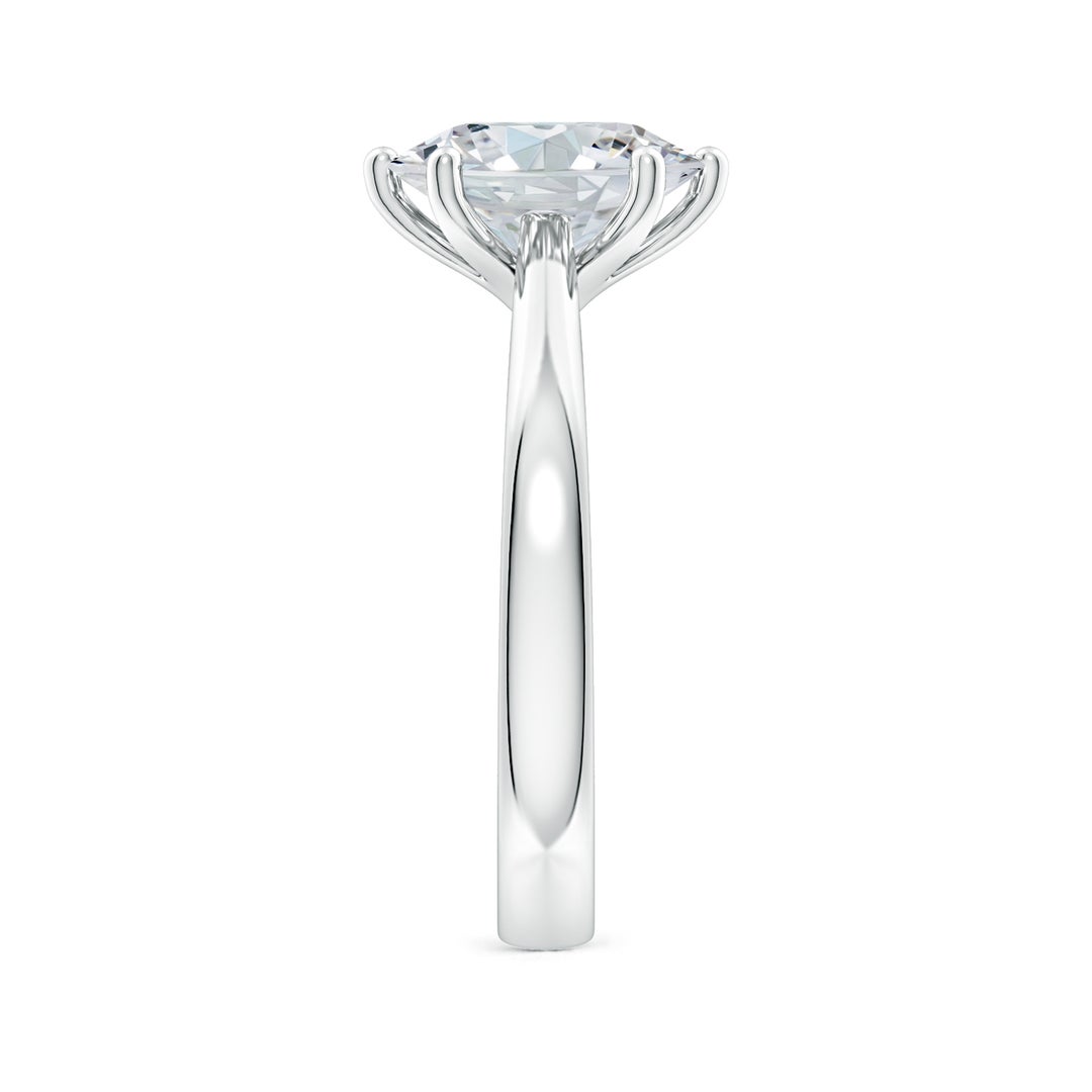 11.5x9mm FGVS Six Prong-Set Oval Lab-Grown Diamond Reverse Tapered Shank Cathedral Engagement Ring in White Gold - side 4