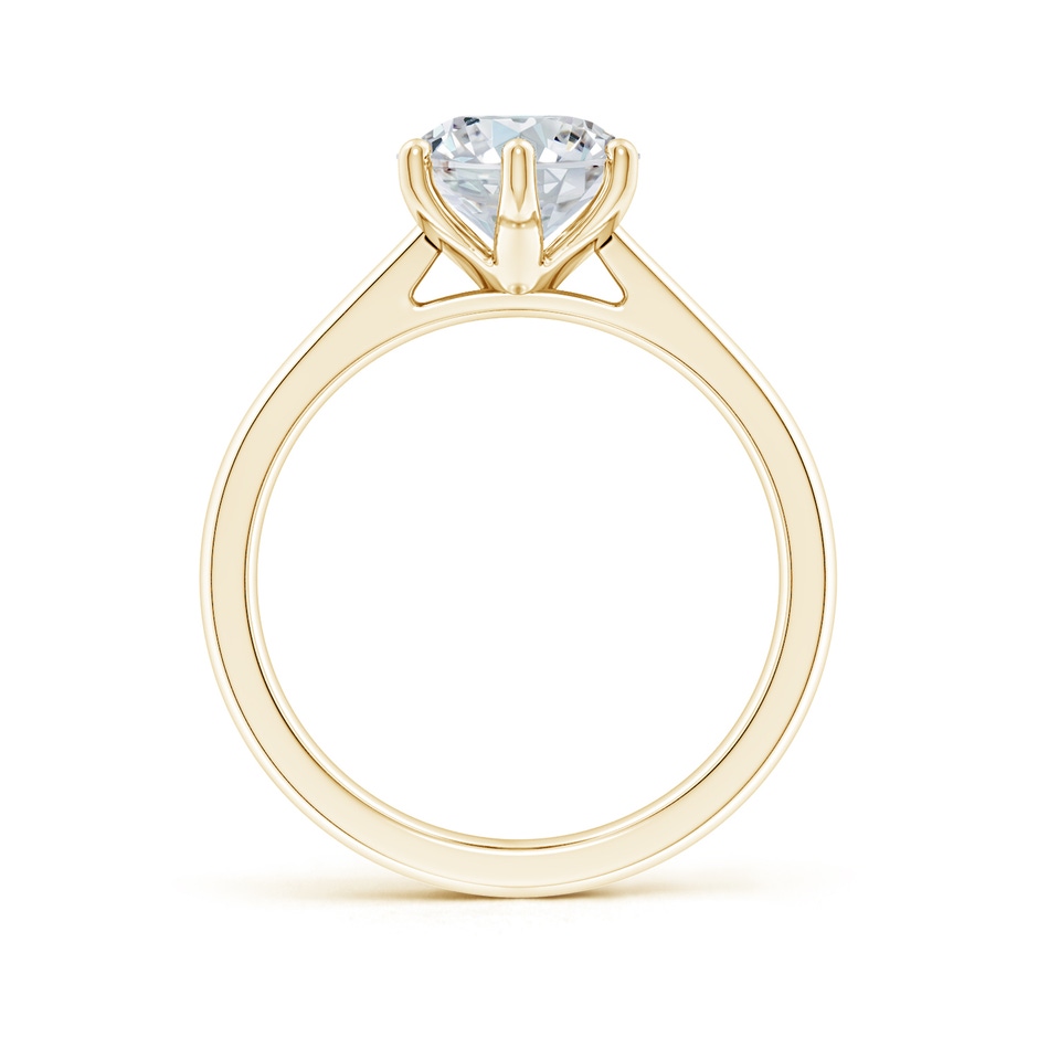 11.5x9mm FGVS Six Prong-Set Oval Lab-Grown Diamond Reverse Tapered Shank Cathedral Engagement Ring in Yellow Gold side 199