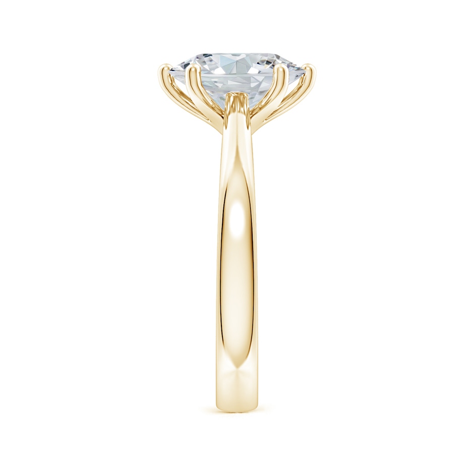 11.5x9mm FGVS Six Prong-Set Oval Lab-Grown Diamond Reverse Tapered Shank Cathedral Engagement Ring in Yellow Gold side 299