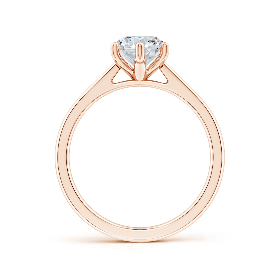 12x8mm FGVS Six Prong-Set Oval Lab-Grown Diamond Reverse Tapered Shank Cathedral Engagement Ring in 18K Rose Gold side 199