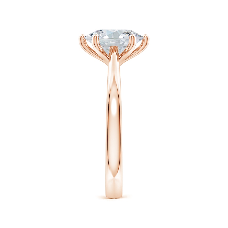 12x8mm FGVS Six Prong-Set Oval Lab-Grown Diamond Reverse Tapered Shank Cathedral Engagement Ring in 18K Rose Gold side 299