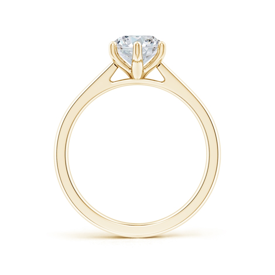 12x8mm FGVS Six Prong-Set Oval Lab-Grown Diamond Reverse Tapered Shank Cathedral Engagement Ring in Yellow Gold side 199