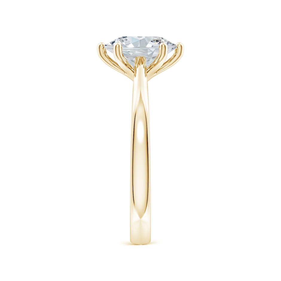 12x8mm FGVS Six Prong-Set Oval Lab-Grown Diamond Reverse Tapered Shank Cathedral Engagement Ring in Yellow Gold side 299