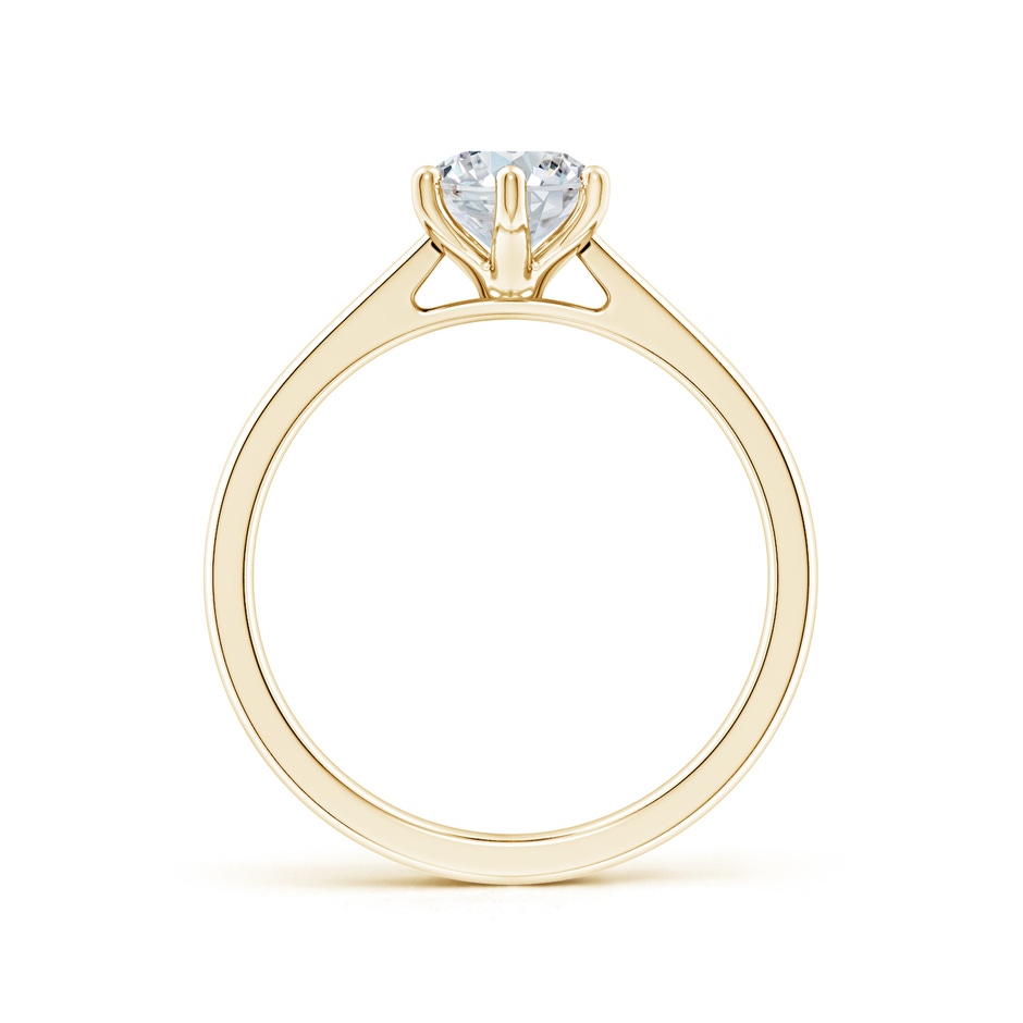 9.5x7mm FGVS Six Prong-Set Oval Lab-Grown Diamond Reverse Tapered Shank Cathedral Engagement Ring in Yellow Gold side 199