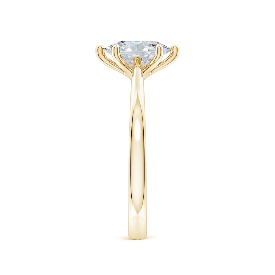 9.5x7mm FGVS Six Prong-Set Oval Lab-Grown Diamond Reverse Tapered Shank Cathedral Engagement Ring in Yellow Gold side 299