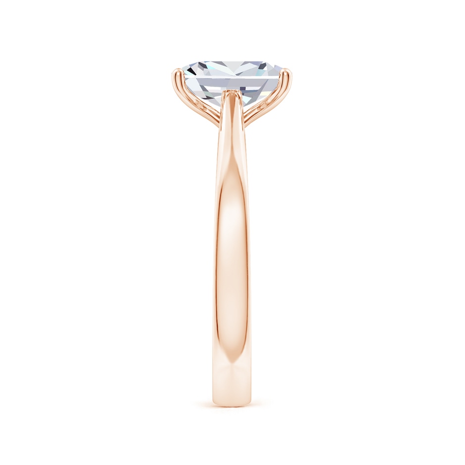 10x7.5mm FGVS Lab-Grown Cushion Rectangular Diamond Reverse Tapered Shank Cathedral Engagement Ring in Rose Gold side 299
