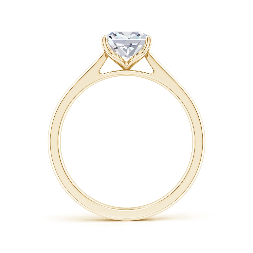 10x7.5mm FGVS Lab-Grown Cushion Rectangular Diamond Reverse Tapered Shank Cathedral Engagement Ring in Yellow Gold - side 199
