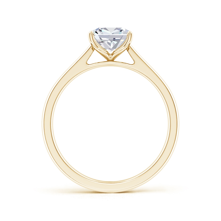 10x7.5mm FGVS Lab-Grown Cushion Rectangular Diamond Reverse Tapered Shank Cathedral Engagement Ring in Yellow Gold side 199