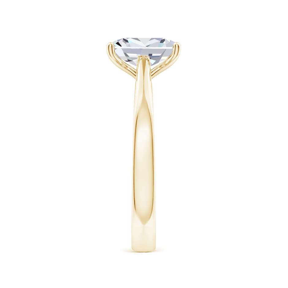 10x7.5mm FGVS Lab-Grown Cushion Rectangular Diamond Reverse Tapered Shank Cathedral Engagement Ring in Yellow Gold side 299