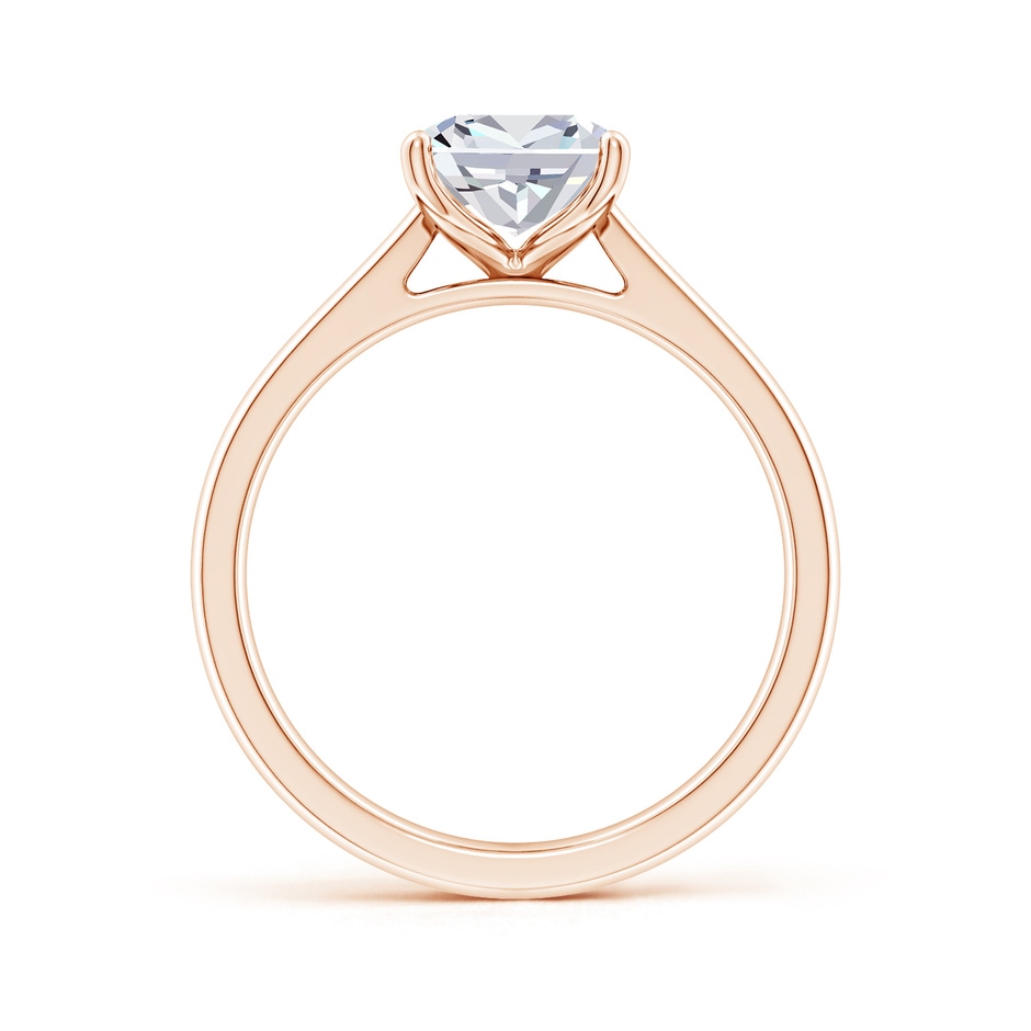 11x8.5mm FGVS Lab-Grown Cushion Rectangular Diamond Reverse Tapered Shank Cathedral Engagement Ring in 18K Rose Gold side 199