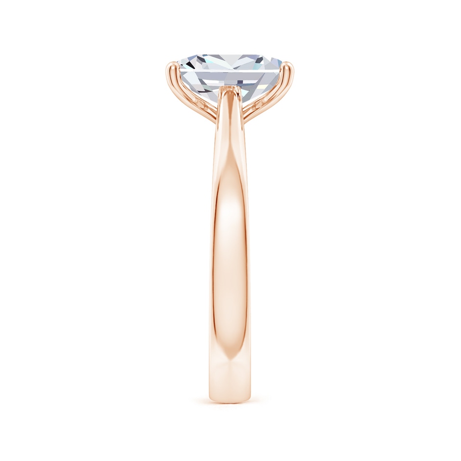 11x8.5mm FGVS Lab-Grown Cushion Rectangular Diamond Reverse Tapered Shank Cathedral Engagement Ring in 18K Rose Gold side 299