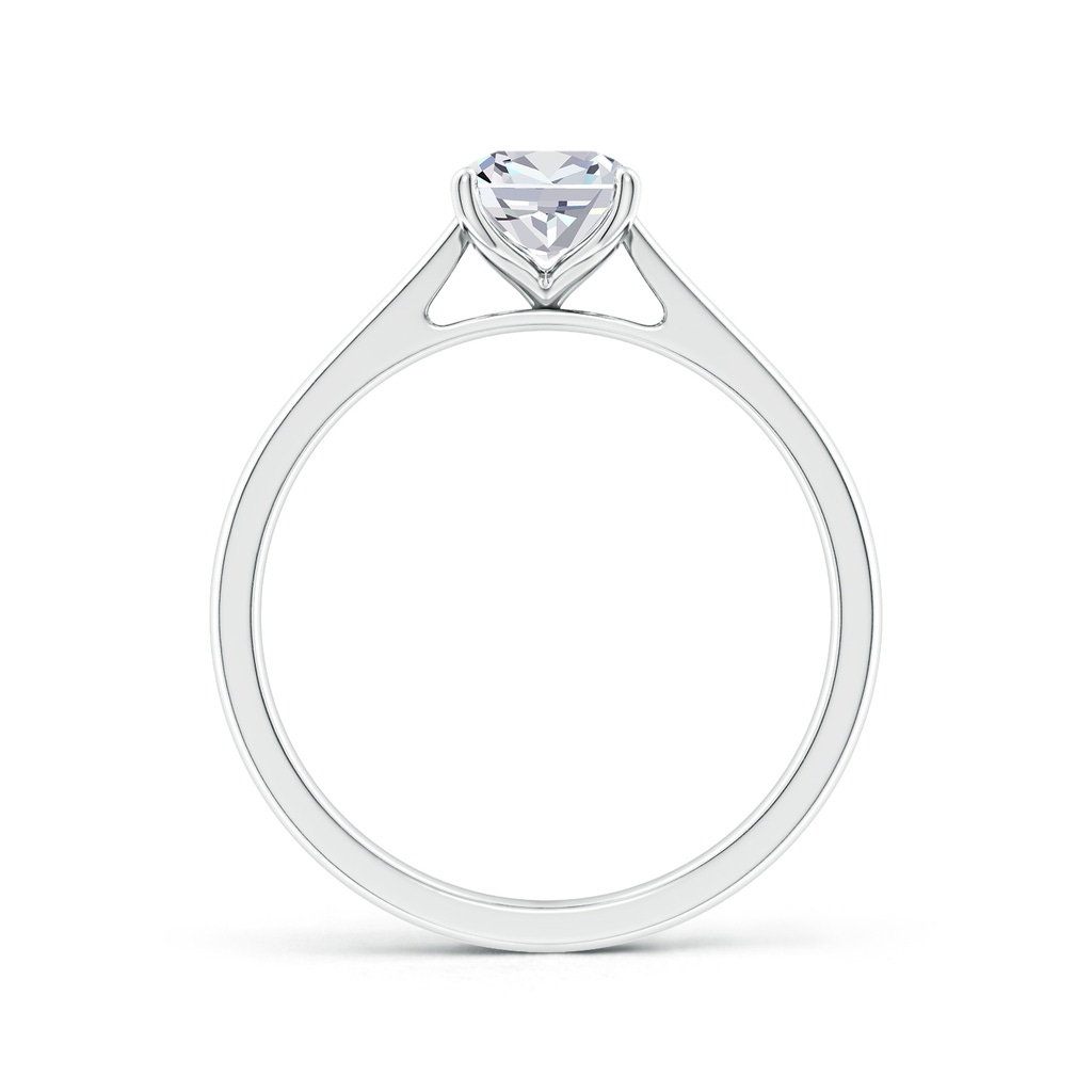 7x5mm FGVS Lab-Grown Cushion Rectangular Diamond Reverse Tapered Shank Cathedral Engagement Ring in 18K White Gold - side 199