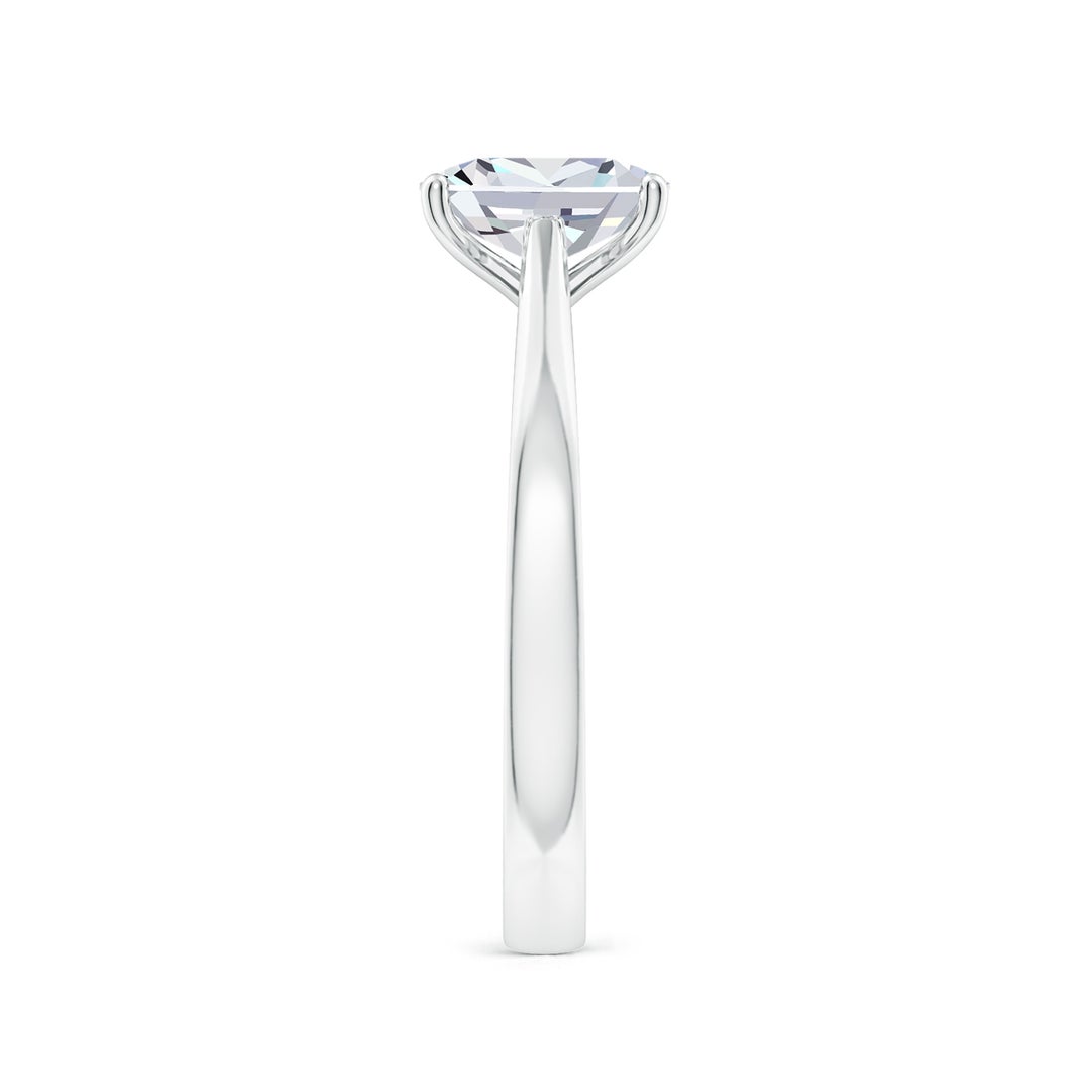 7x5mm FGVS Lab-Grown Cushion Rectangular Diamond Reverse Tapered Shank Cathedral Engagement Ring in 18K White Gold - side 4