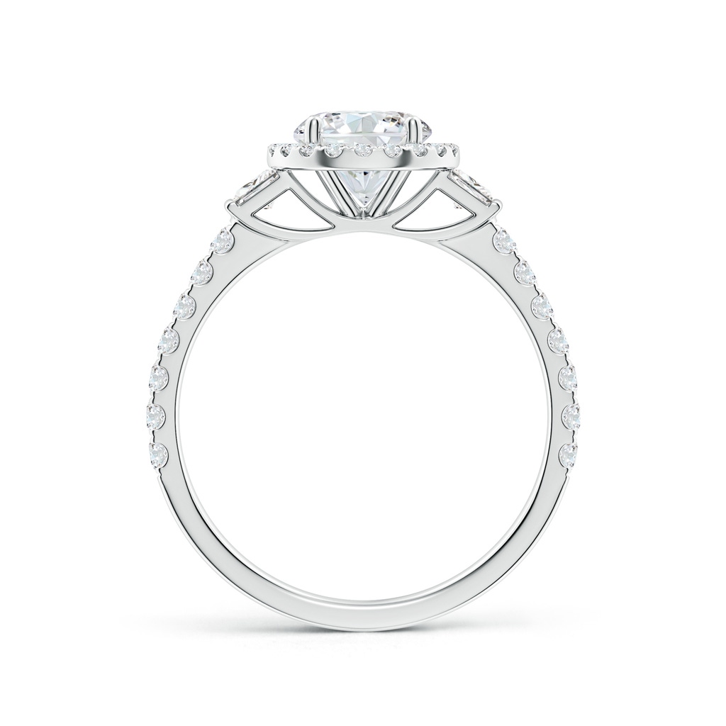 6.5mm FGVS Lab-Grown Round Diamond Side Stone Halo Engagement Ring in 18K White Gold - side 199