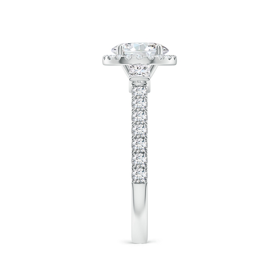 6.5mm FGVS Lab-Grown Round Diamond Side Stone Halo Engagement Ring in 18K White Gold side 299