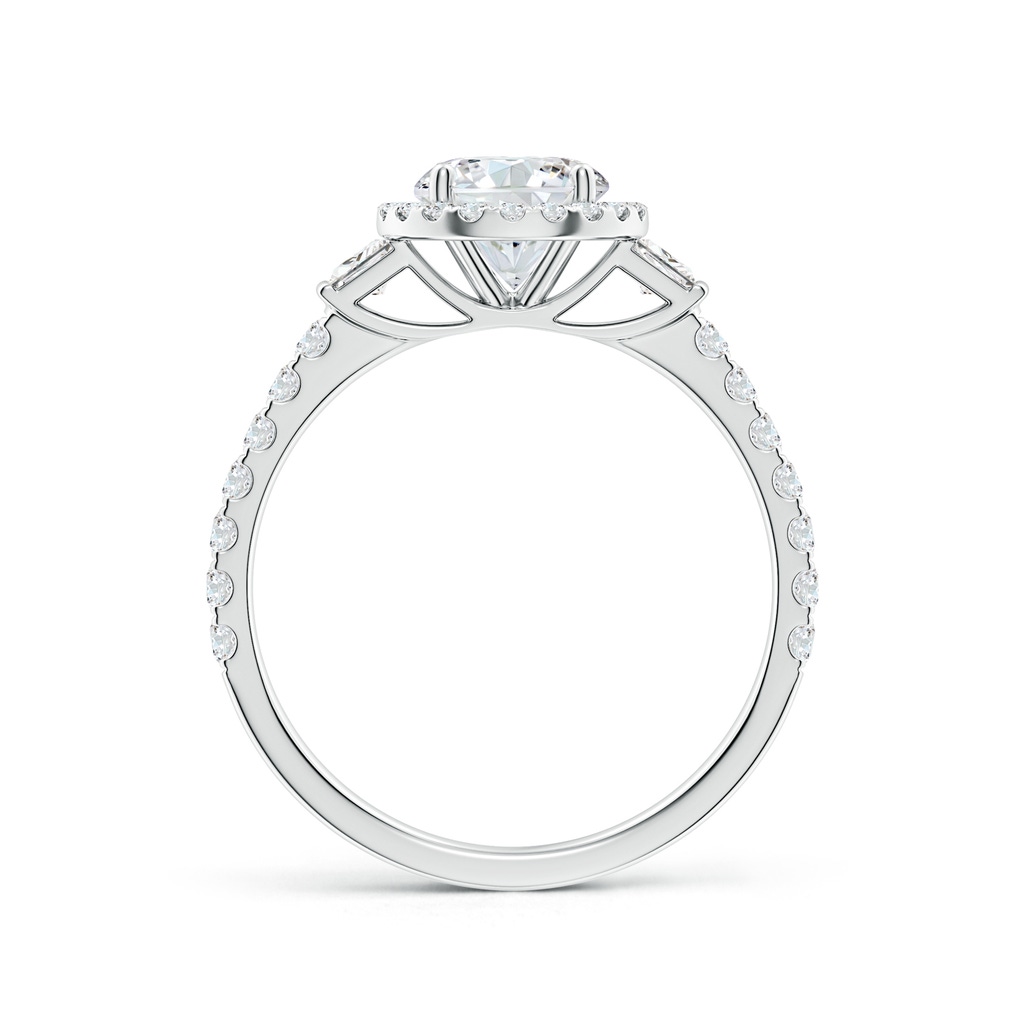 6.5mm FGVS Lab-Grown Round Diamond Side Stone Halo Engagement Ring in White Gold Side 199
