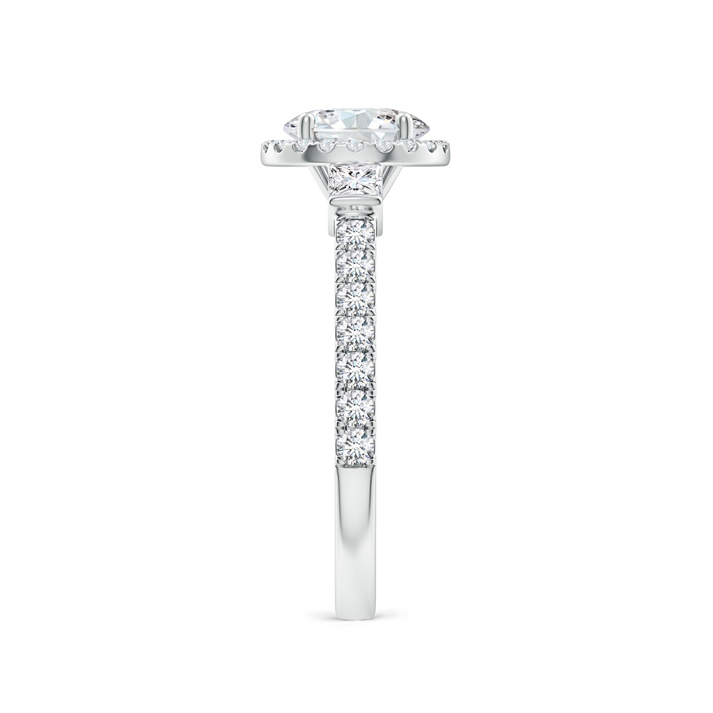 6.5mm FGVS Lab-Grown Round Diamond Side Stone Halo Engagement Ring in White Gold Side 299