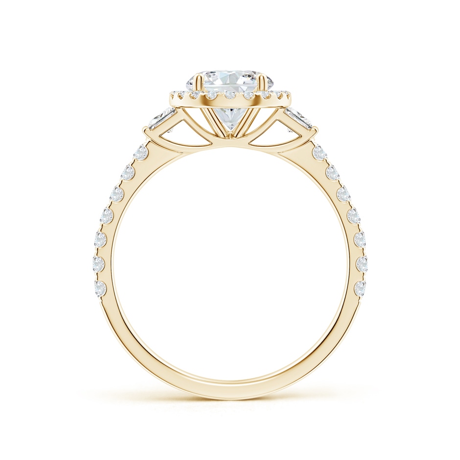 6.5mm FGVS Lab-Grown Round Diamond Side Stone Halo Engagement Ring in Yellow Gold side 199