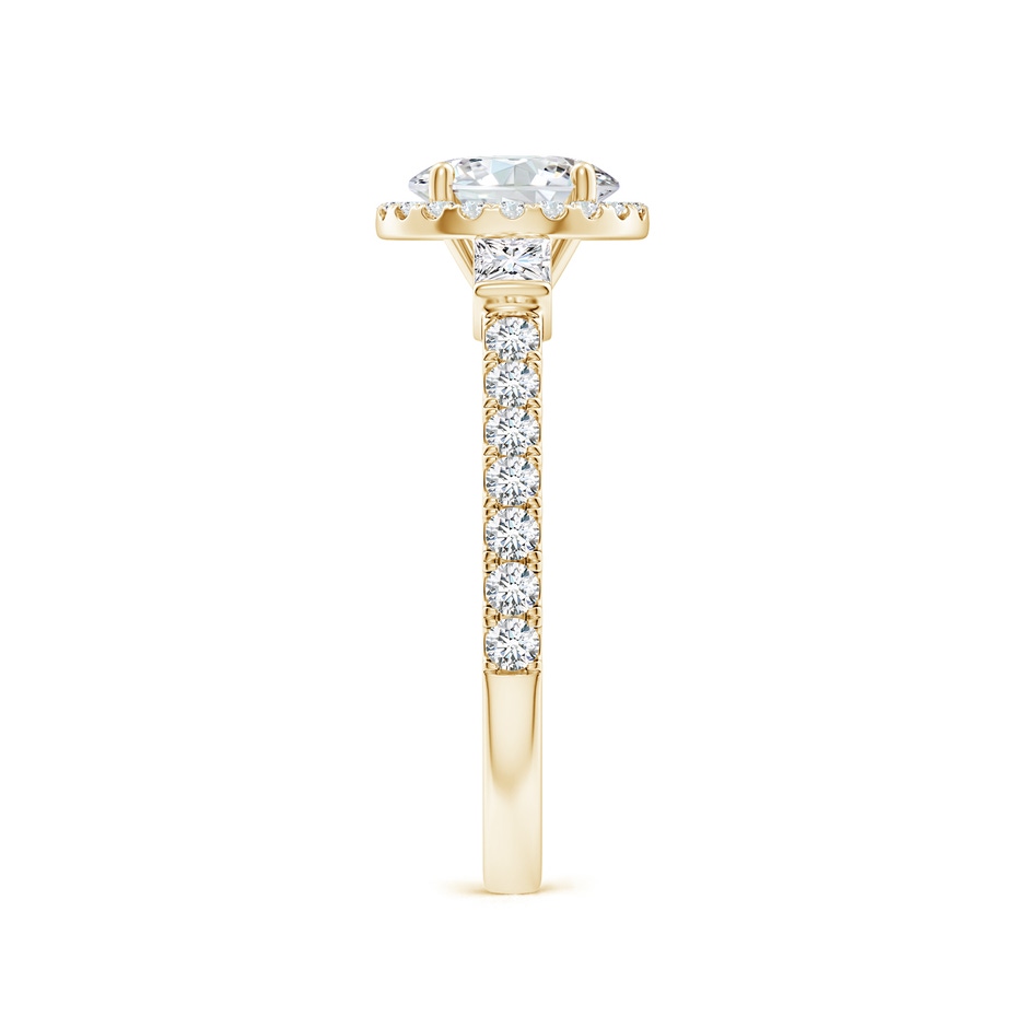 6.5mm FGVS Lab-Grown Round Diamond Side Stone Halo Engagement Ring in Yellow Gold side 299