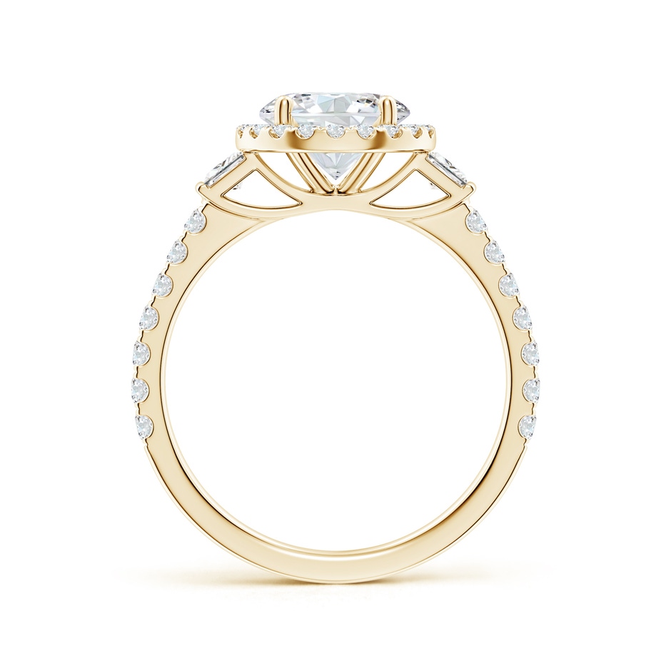 7.4mm FGVS Lab-Grown Round Diamond Side Stone Halo Engagement Ring in Yellow Gold side 199
