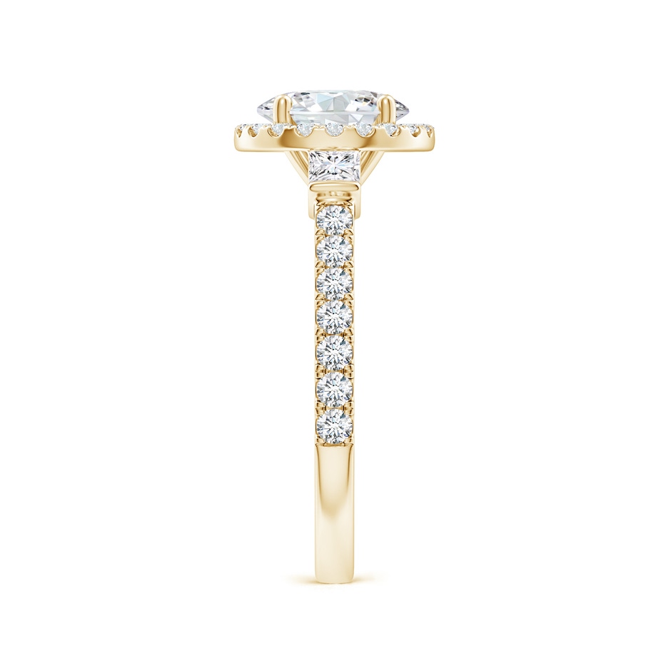 7.4mm FGVS Lab-Grown Round Diamond Side Stone Halo Engagement Ring in Yellow Gold side 299