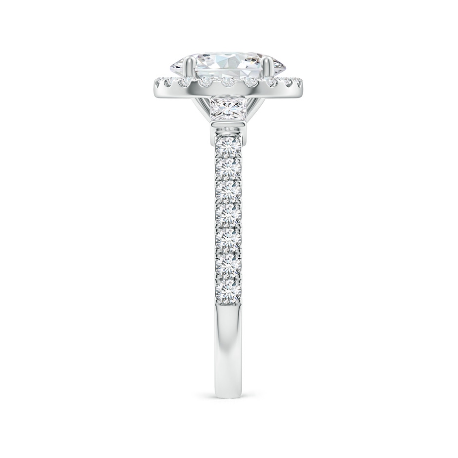 8mm FGVS Lab-Grown Round Diamond Side Stone Halo Engagement Ring in White Gold side 299