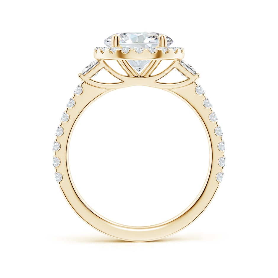 8mm FGVS Lab-Grown Round Diamond Side Stone Halo Engagement Ring in Yellow Gold side 199