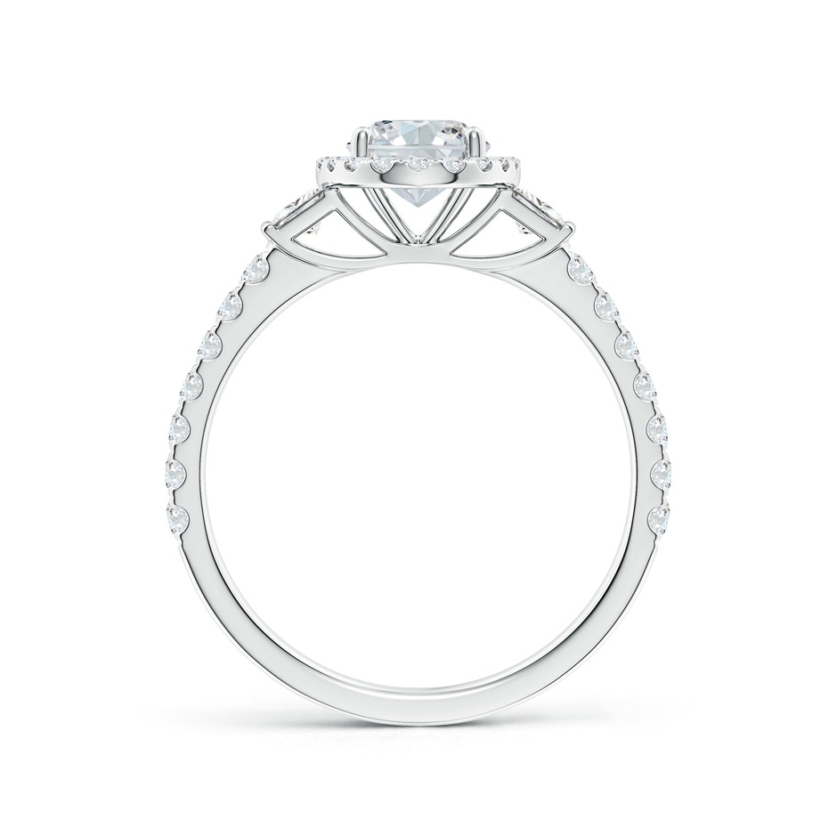 7.7x5.7mm FGVS Lab-Grown Oval Diamond Side Stone Halo Engagement Ring in P950 Platinum side 199
