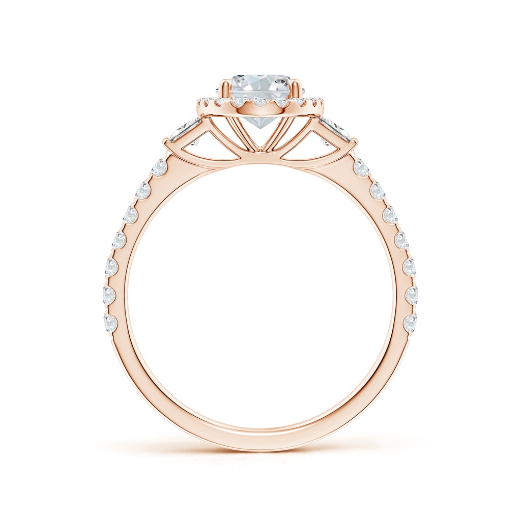 7.7x5.7mm FGVS Lab-Grown Oval Diamond Side Stone Halo Engagement Ring in Rose Gold Side 199