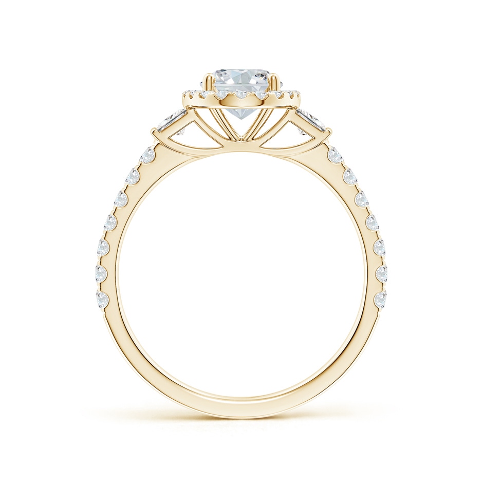 7.7x5.7mm FGVS Lab-Grown Oval Diamond Side Stone Halo Engagement Ring in Yellow Gold side 199