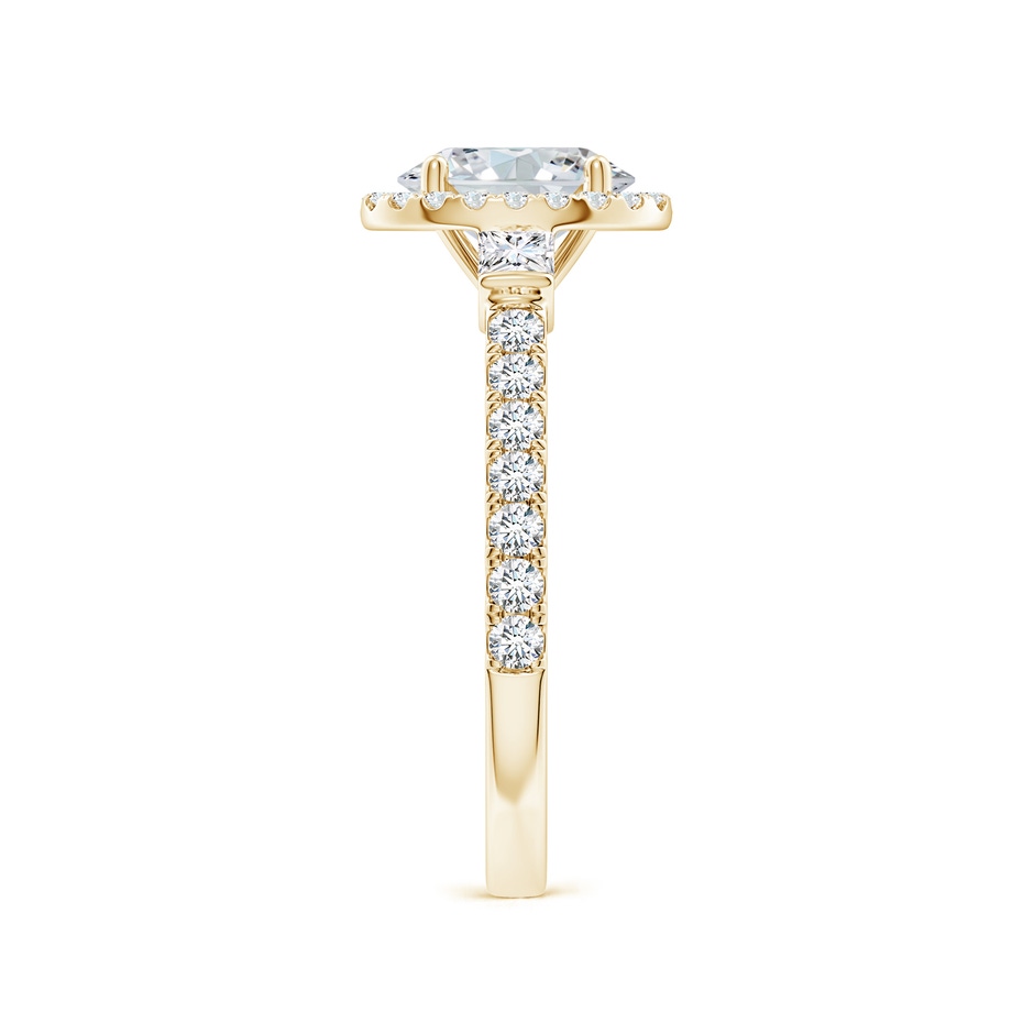 7.7x5.7mm FGVS Lab-Grown Oval Diamond Side Stone Halo Engagement Ring in Yellow Gold side 299