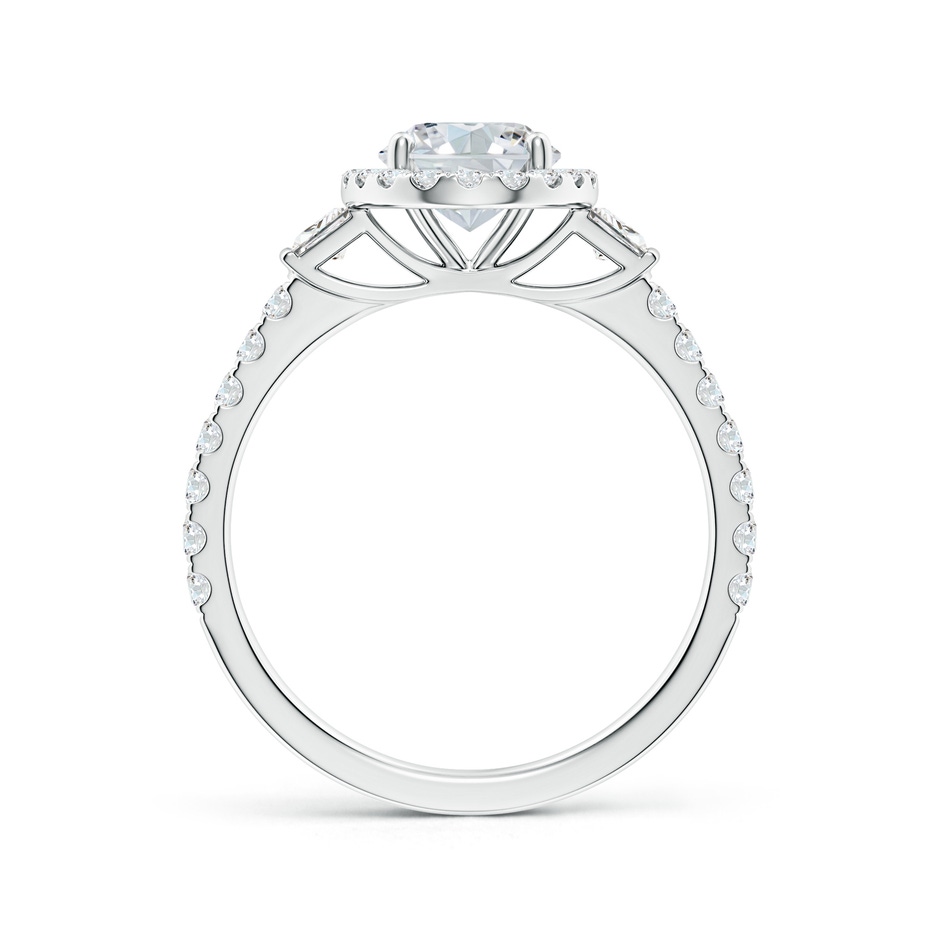 8.5x6.5mm FGVS Lab-Grown Oval Diamond Side Stone Halo Engagement Ring in P950 Platinum side 199