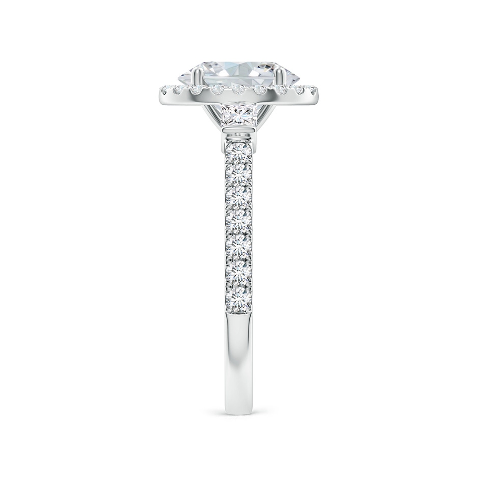 8.5x6.5mm FGVS Lab-Grown Oval Diamond Side Stone Halo Engagement Ring in P950 Platinum side 299