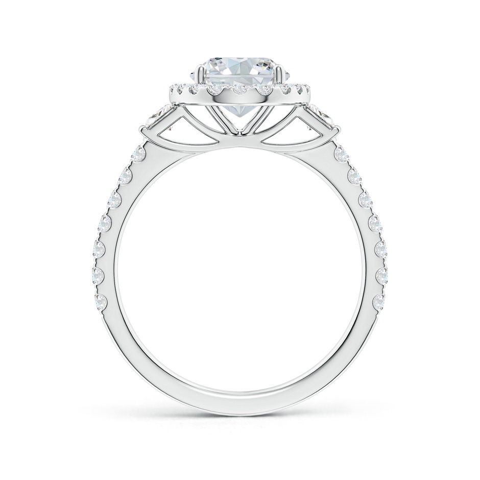 9x7mm FGVS Lab-Grown Oval Diamond Side Stone Halo Engagement Ring in White Gold side 199