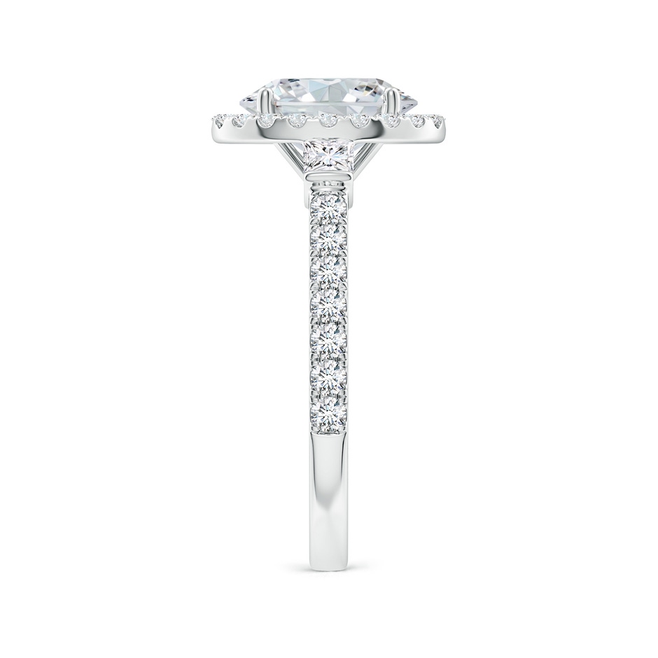 9x7mm FGVS Lab-Grown Oval Diamond Side Stone Halo Engagement Ring in White Gold side 299