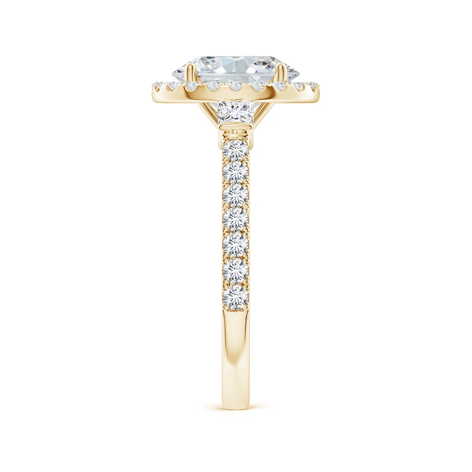 9x7mm FGVS Lab-Grown Oval Diamond Side Stone Halo Engagement Ring in Yellow Gold side 299