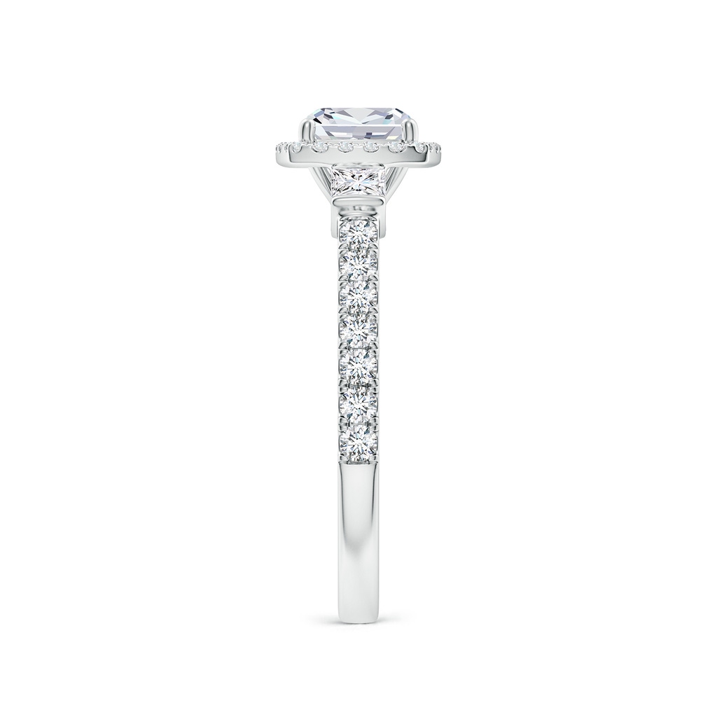 5.5mm FGVS Lab-Grown Cushion Diamond Side Stone Halo Engagement Ring in White Gold Side 299